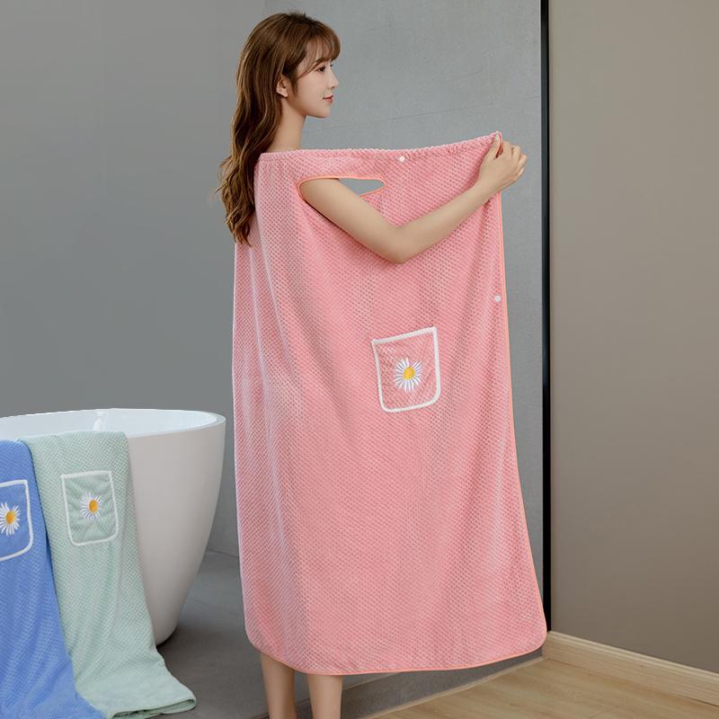 Летний банный халат-юбка длиной 130 см для женщин - мягкое и впитывающее хлопковое полотенце-накидка длиной 130 см