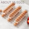 Bilayer Fridge Egg Storage Box Automatic Rolling Eggs Holder Rack Ladder Style Refrigerator Eggs Dispenser Egg Organizer Holder