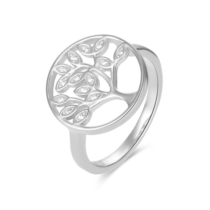 Bague - Luxenter - Arbre de vie - Argent 925 - Zirconium brillant - Plaqué rhodium