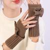 Twists Gloves Fingerless Half Finger Gloves Simple Bow Knitted Gloves Men