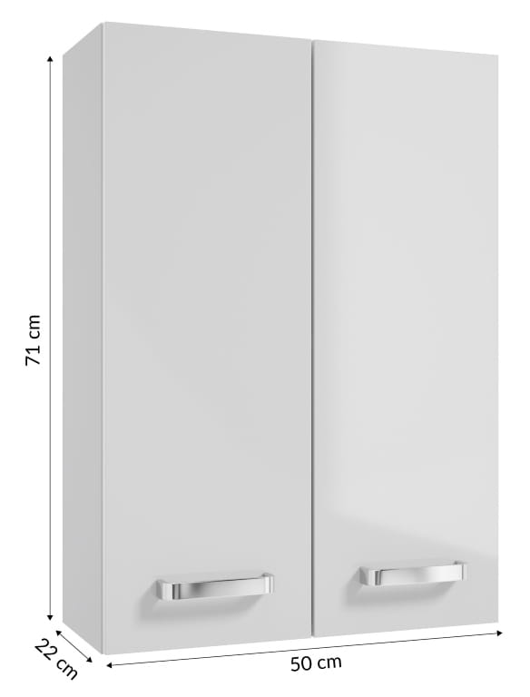 Wall-Mounted Bathroom Cabinet With Shelf , Glossy, Mila