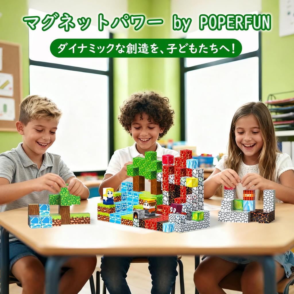 POPERFUN 150 шт. Магнитные строительные блоки, Игрушка в стиле Minecraft, Magformers, Развивающая игрушка, 3D-пазл, Сделай сам, Подарок на день рождения, Рождественский подарок для