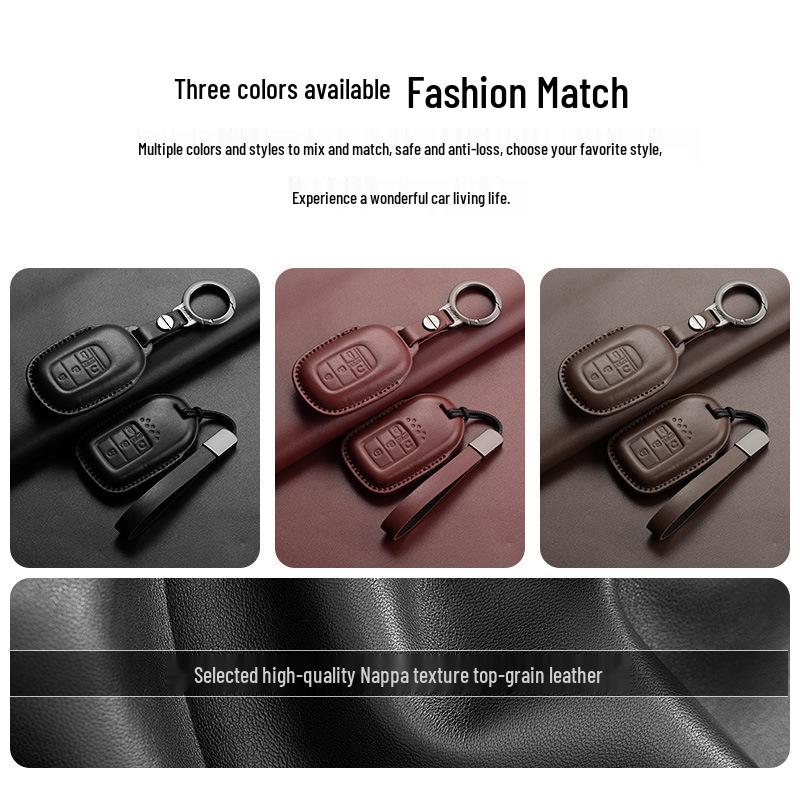 Stylish Key Cover for Eleventh Gen Civic, New CR-V, Accord, XR-V, Crown, HR-V, Xingge, and Haoying - Brown