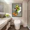 Peinture Sur Toile De Grenouille Verte Assise Sur Les Toilettes, Images D'art Animal Moderne, Pour Salle De Bain