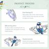 BAMOER 925 Sterling Silver Exqusite Blue Bird Ring for Women Fine Jewelry Dainty Leaf Open Ring Fashion Wedding Gift