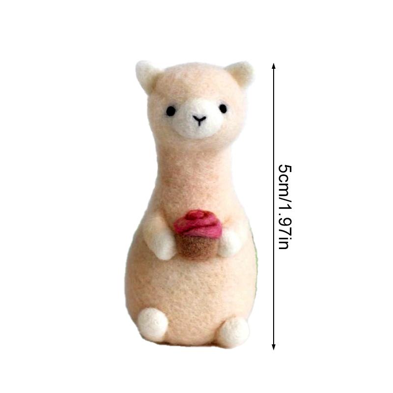 1PC Kid Gift Pack Kit Alpaca Poked DIY Handmade Material Non-Finished Animal Funny Wool Felt Model Doll