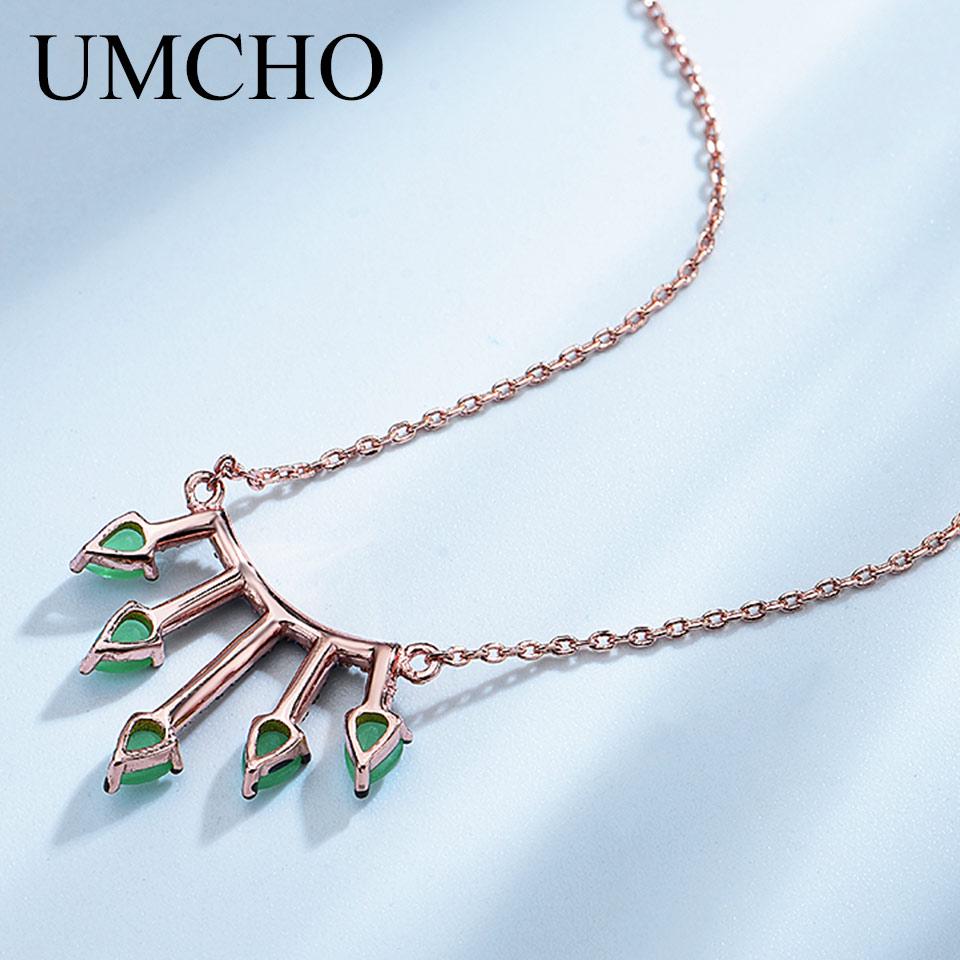 Umcho Pure 925 Sterling Silver Chains Necklaces Nano Gemstone 925 Silver Jewelry For Women Elegant Anniversary Gift