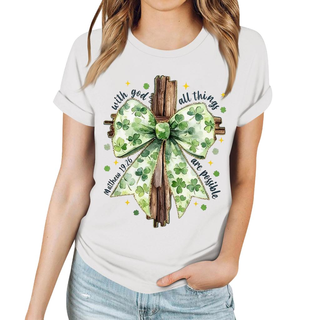 Женская повседневная футболка с принтом, пуловер с круглым вырезом, топ с короткими рукавами