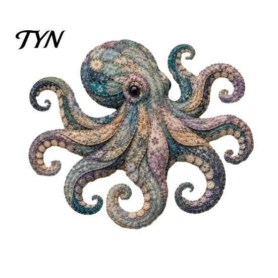 Family Craft Night Activities Ocean Animal Patchwork Kit, DIY Fabric Sewing Handmade Material Package Sea Turtle Octopus Kit for Adults, Home
