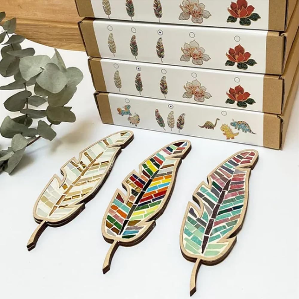 DIY Mosaic Kit, DIY Glass Mosaic Tiles for Crafts, Crafts for Adults and Teens Mixed Color Mosaic Kit, Mosaic Crafts Materials Package, Creative Gift