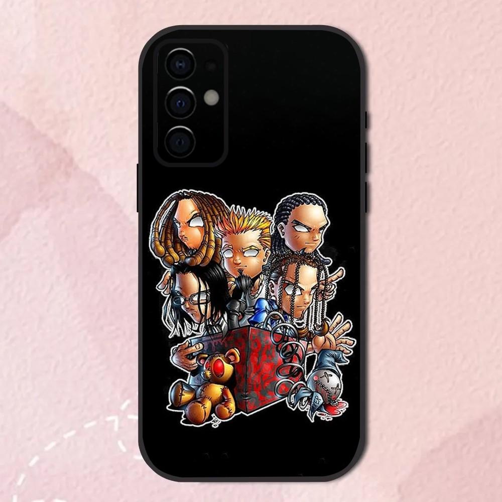 Чехол для телефона K-Korn Rock Band для Samsung S24, S21, S22, S23, S30, Ultra, S20, Plus, Fe, Lite, Note, 10, 9, 5G Черный Мягкий