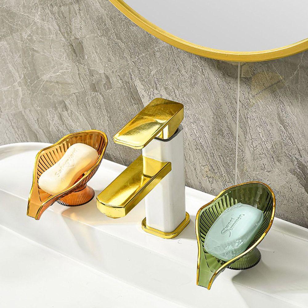No punching Soap Box Leaf Shape Soap Holder Creative Soap Tray  Household
