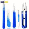 5 штук синего швейного набора для распарывания, включая машину для распарывания ниток, машину для распарывания швов и ножницы для удаления стежков