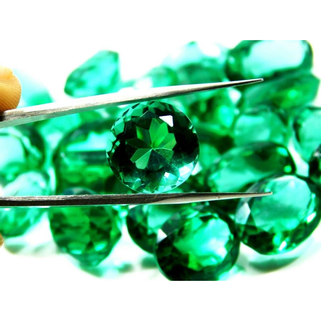 Lab Created 100 Ct CERTIFIED Synthetic Green Muzo Emerald Loose Gemstone Lot