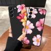 Чехол для Samsung Galaxy A70 A06 A04 A05 A50 A40 A16 A20 A13 A17 A10 A12 A30 A15 Черный Мягкий Чехол для Телефона с Рисунком Розовой Лилии