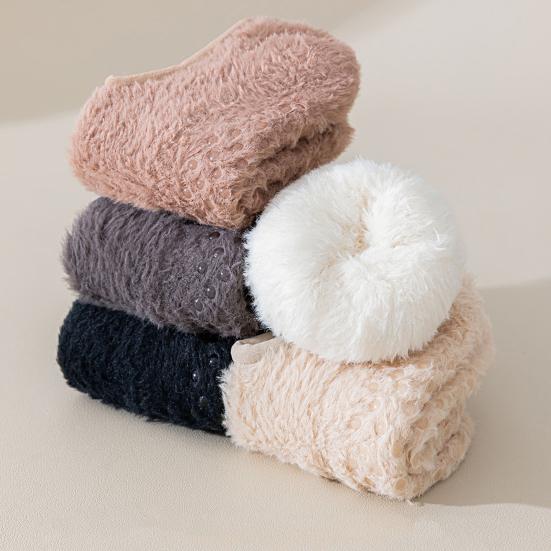 Зимние носки для пола мужские женские теплые плюшевые домашние носки-тапочки с нескользящими подошвами низкие носки до щиколотки для дома, гостиной, спальни