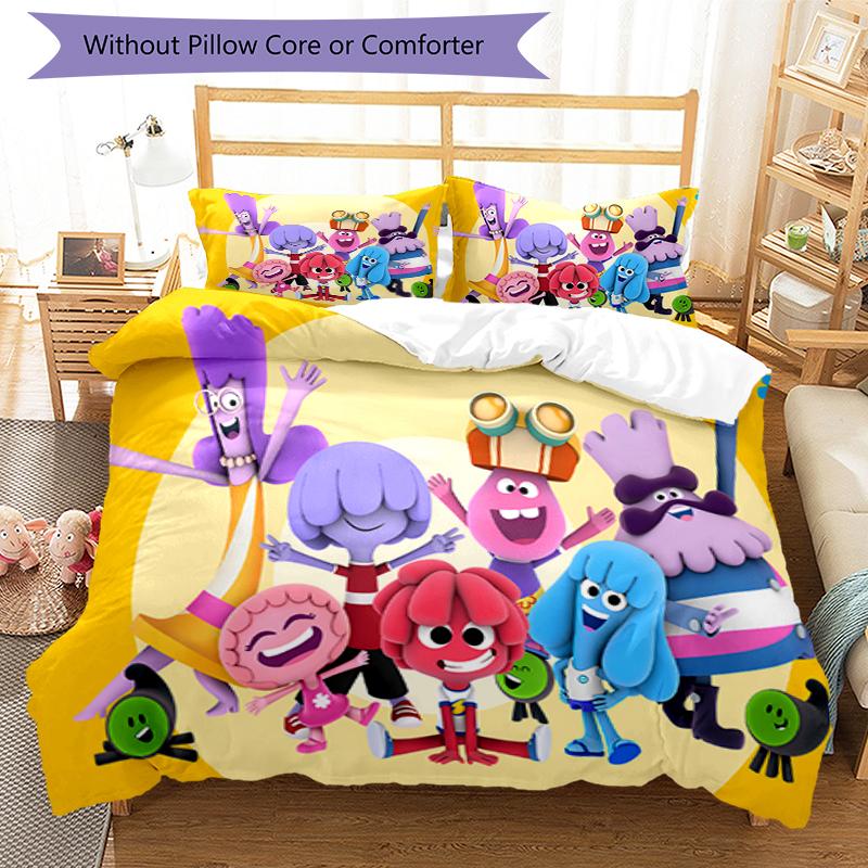 3 шт. Постельное белье Huggy Wuggy Комплект Пододеяльник Застежка Включает 1 Пододеяльник и 2 Наволочки, Мягкое и Удобное для Всех Сезонов.
