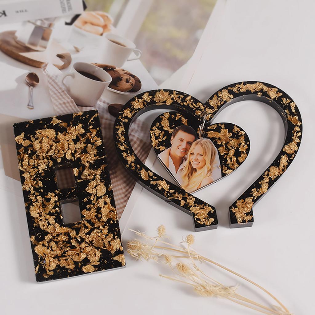 Resin Photo Frame Molds Heart Shape Silicone Mold for DIY Casting Epoxy Mould with Base Crafts for Table Home Decoration