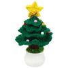 Cute Crochet Christmas Tree Decor Handmade Mini Christmas Tree Potted Finished Knitted Flower Plants Pine