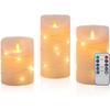 Светодиодные свечи - CCLIFE - Розовые - Настоящий воск - Пульт дистанционного управления - 3 штуки