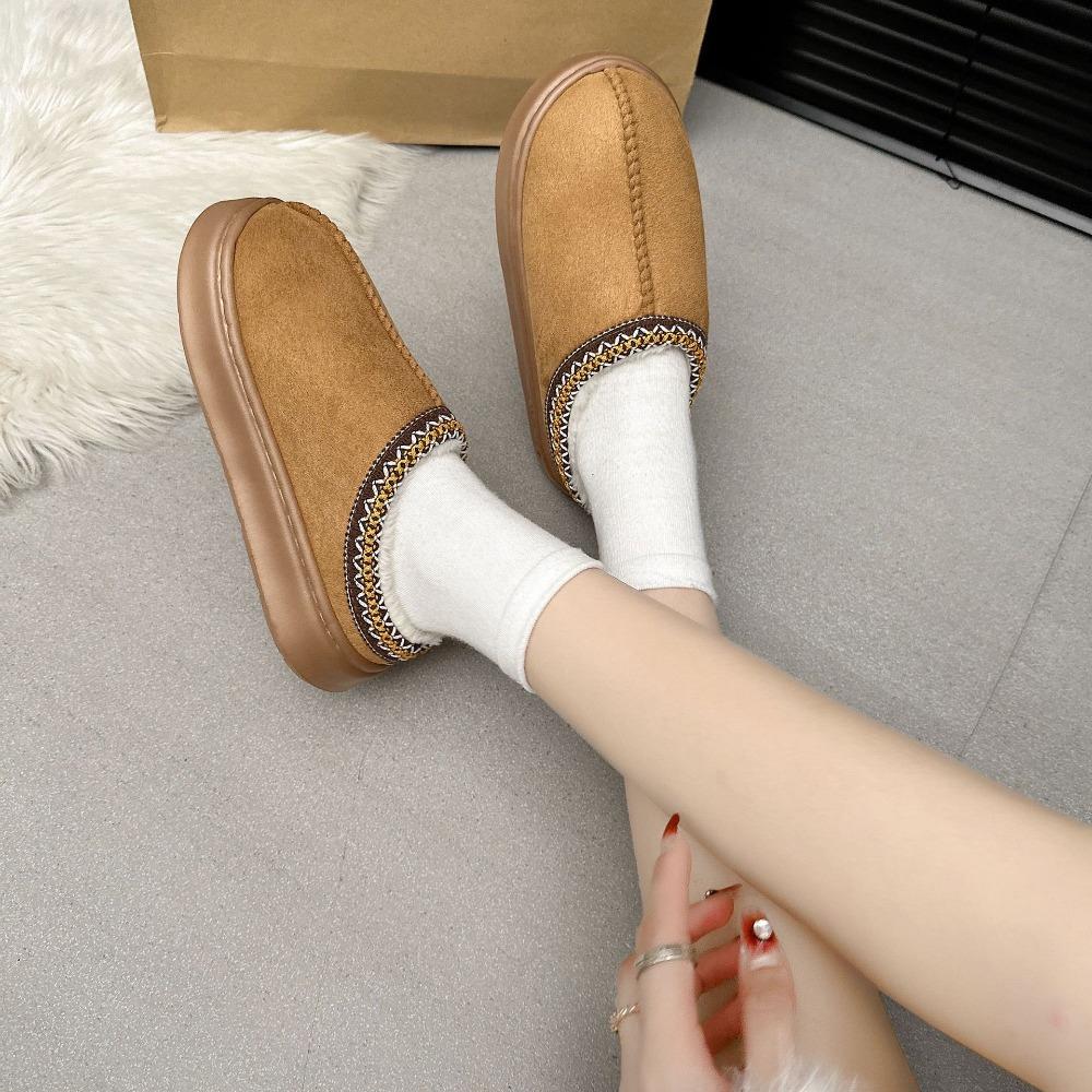 Мужские модные тапочки, мужские и женские парные теплые тапочки, простой стиль, без подошвы, шерстяная флисовая ткань, тканевая подкладка