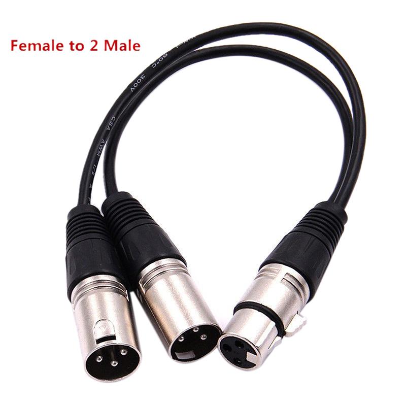 3-контактный XLR Male To Dual XLR Female Y Splitter Аудио Адаптер Кабель Для Микрофона