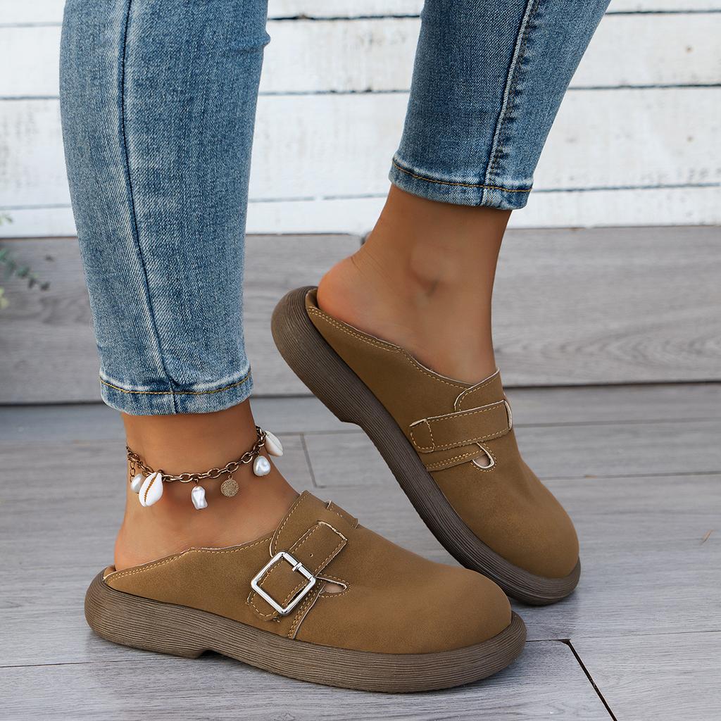 Модная весна-осень женская обувь на низком каблуке, удобная обувь для отдыха, женские классические мягкие лоферы, туфли-лодочки, женская ретро обувь в британском стиле с пряжкой, на толстой подошве
