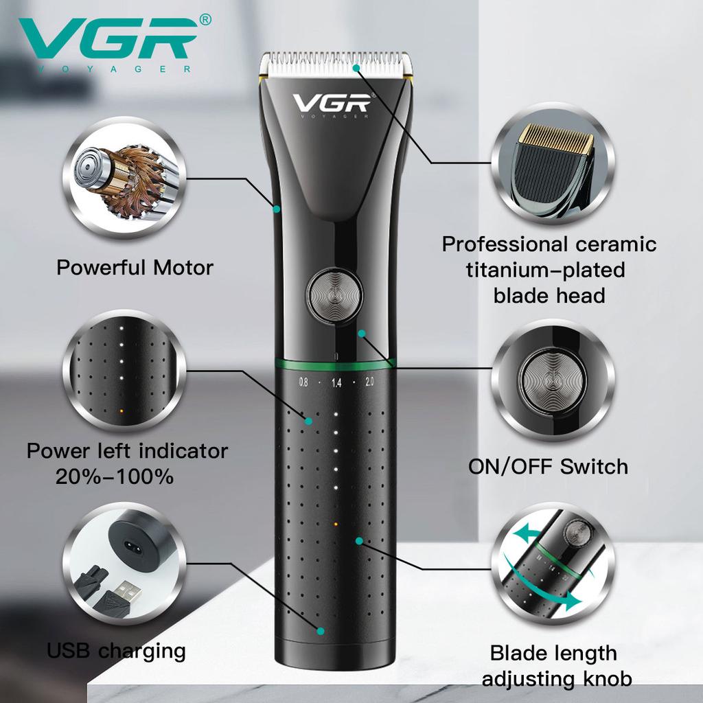 VGR V-661 Новая машинка для стрижки волос с металлическим корпусом, триммер для волос для домашнего использования, режущая насадка, долгий срок службы батареи, машинка для стрижки с масляной головкой, электрическая бритва для дома