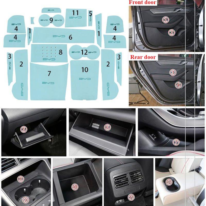 For BYD KING Destroyer 05 Leather Door Groove Mat Central Control Armrest Water Cup Slot Protective Pad Pad Interior Decoration