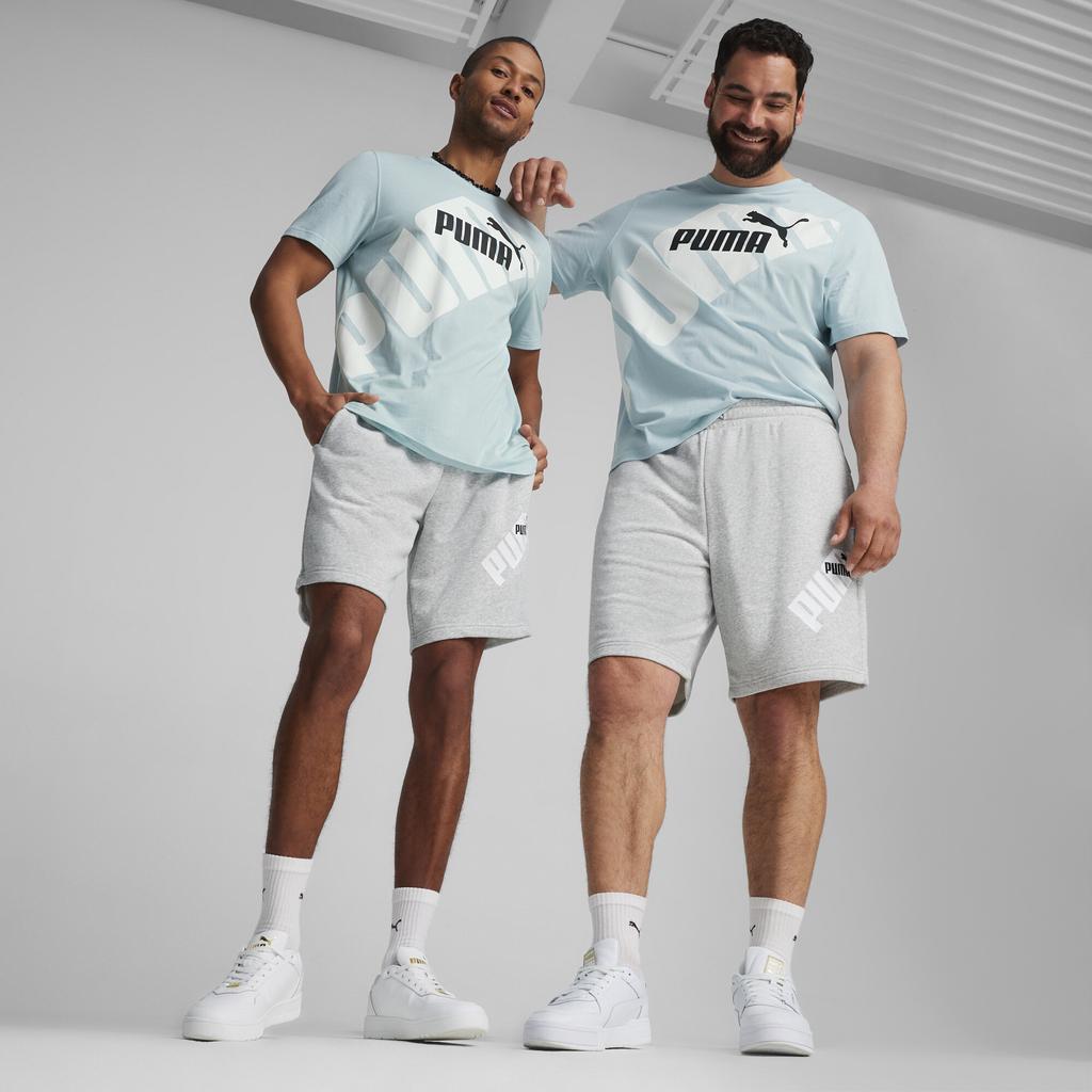 Puma Повседневные шорты с эластичным поясом и логотипом, мужские шорты светло-серого цвета 681260-04
