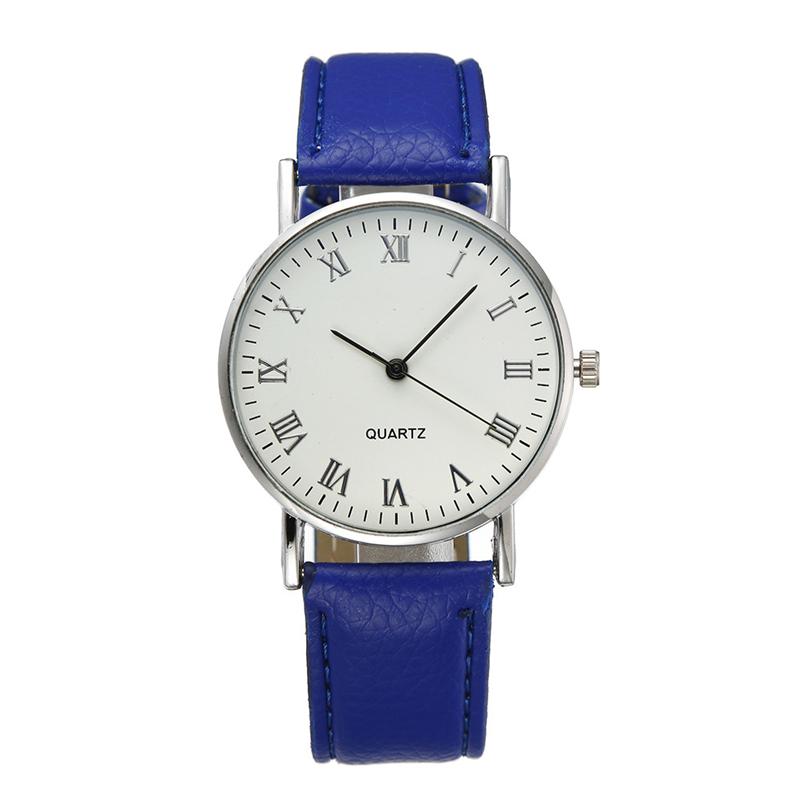 Простые женские кожаные часы с римскими цифрами, кварцевые аналоговые часы, повседневные деловые деловые часы