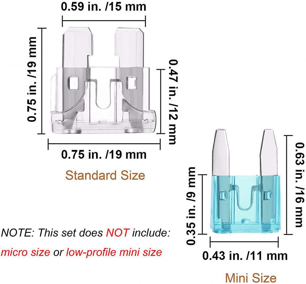250 шт., набор автомобильных предохранителей, набор страховок для грузовиков, набор предохранителей типа лезвия для автомобиля/фургона/грузовика/мотоцикла/лодки