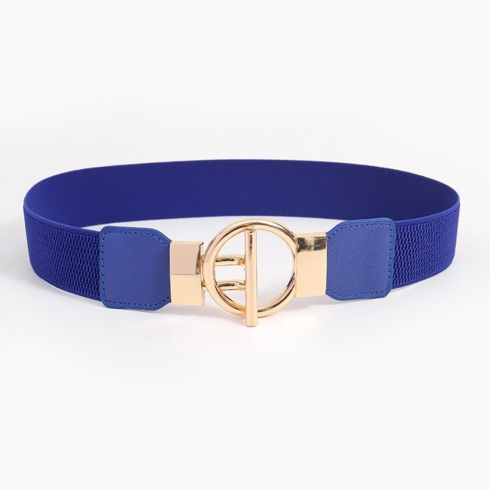 Fashion Elastic Waistband Casual Round Buckle Waist Strap Waist Belts Clothing Decoration