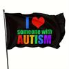 1pc 1pc Autism Cognitive Polyester Garden Flag - 91.44X152.4 Cm, Multi-Purpose, No Power Required, Durable Outdoor And Indoor Home Decor Durable, Mach