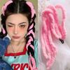 70CM Rainbow Color Hair Braids Rope Strands for African Braid Girls DIY Ponytail Hair Ribbons Women Styling Hair Accessories