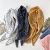 Stylish Lightweight Floral Triangle Scarf Thin Head Wrap Cotton Linen Scarf Breathable Korean Style Vintage Neck Scarf for Women