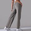 New Polished High-waisted Wide-leg Pants Sports and Leisure Loose Yoga Pants Pocket Hip-lifting and Thin Nine-point Pants