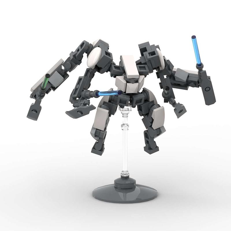 MOC Idea Small Mecha Exoskeleton Robot Set Ornaments Hand-made Assembled Building Block Toys Gift