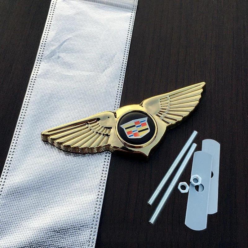 Car Front Grille Wings Emblem Badge for Cadillac Seville XT4 CT4 CT5 ATS STS CTS Escalade Coupe Exterior Accessories zg0