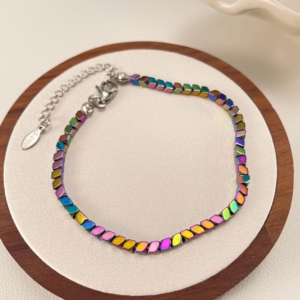 Ожерелье Красочные Гематитовые Бусины Простой Стильный Регулируемый Подарок для Женщин [Deelfel] Женский