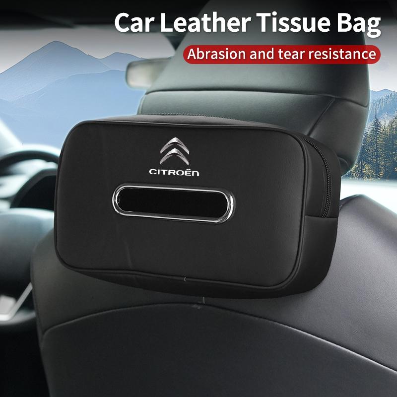 Car Tissue Box Seatback Tissue Bag Easy Installation For Citroen C3 C5 C1 C2 Berlingo Celysee Cactus Picasso Aircross Saxo Grand