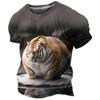 Tiger Wolf Alpaca Pattern T Shirt For Men Funny Animal 3D Printed Tees Summer Casual O-Neck Tops Unisex T-Shirts Short Sleeves
