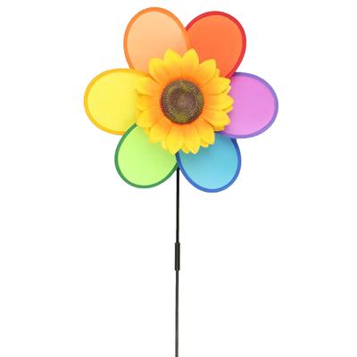 Красочные Подсолнухи Ветряная Мельница Игрушка Дети DIY Уличные Игрушки Украшения Сада Двора