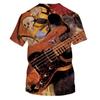 Summer Men's T-shirt 3D Print Tees Guitar Pattern Loose Round Neck Short Sleeve Tops Men