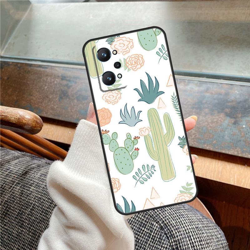 Cactus Pattern Case For Realme 15 Pro GT7 GT6 11 12 13 14 Pro Plus C55 C51 C53 C35 C33 C61 C65 C67 C71 C75