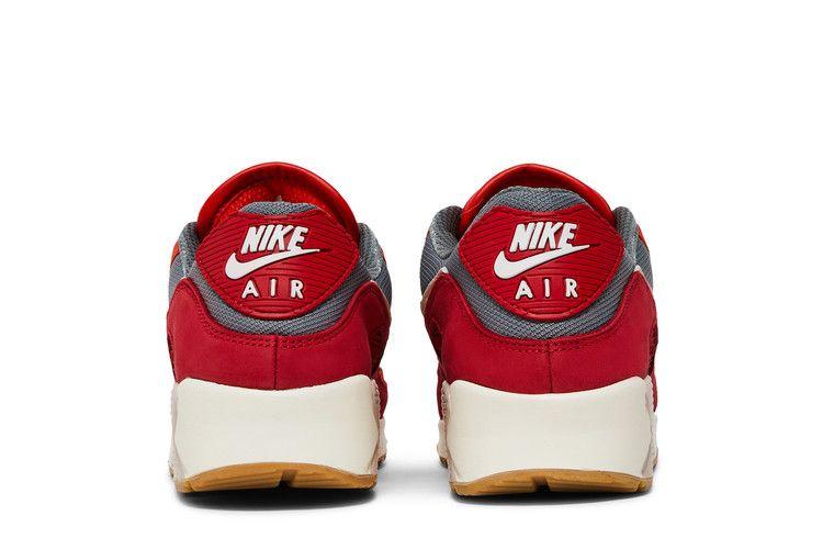 Мужские кроссовки Nike Air Max 90 Premium Gym Red Smoke Grey Gum Gym Red/Habanero Red/Smoke Grey/Pale Ivory
