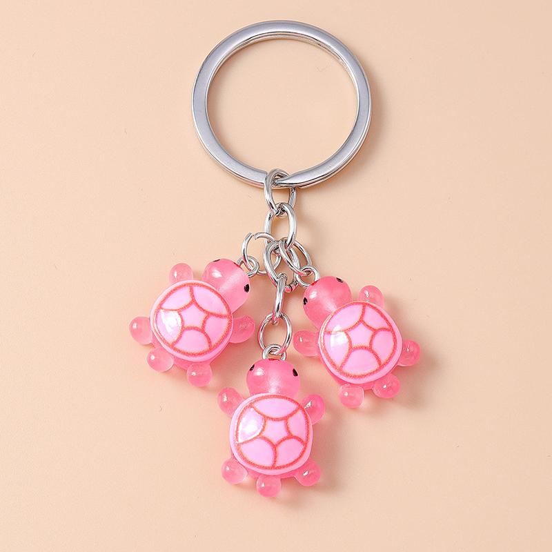 Cute Resin Simulated Tortoise Keychain Cartoon Animal Key Ring Pendant for Women Girl Handbag Decor DIY Kid's Jewelry Gift