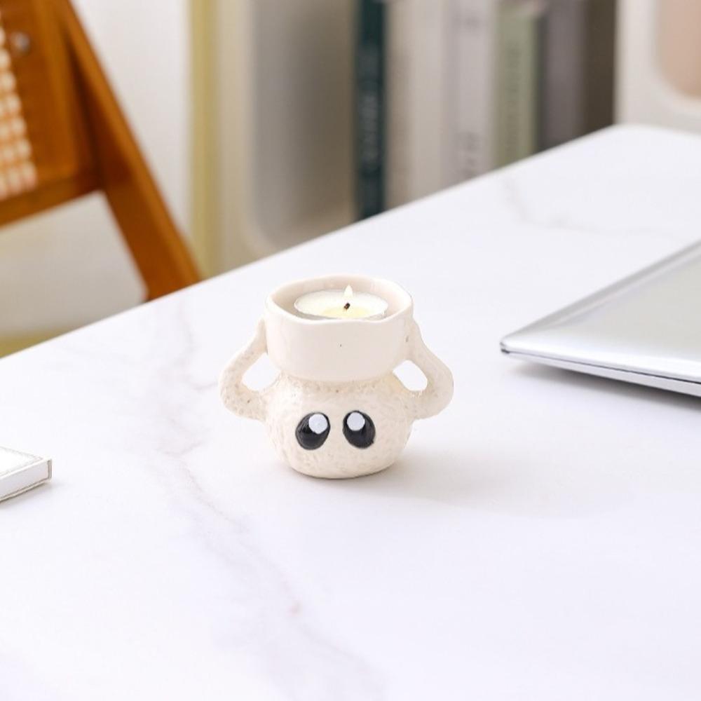 Cartoon Briquette Candle Holder Ceramics Candle Stand Creative Tea Light Candle Holder  Desktop