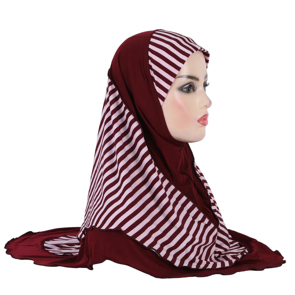 H323 Adults Medium Size 70*60cm Pray Hijab Muslim Hijabi Scarf Islamic Headscarf Hat Amira Pull On Headwrap