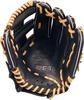 ZETT Юношеская бейсбольная перчатка Soft Black x Pastel Brown BJGB74520F, Воловья кожа, Универсальная, Бросок левой рукой, (1932 год), Размер Маленький,